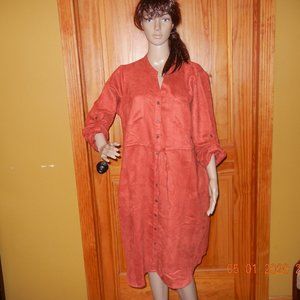 NEW Casual Work Faux Suede Dress sz 16W (wd48)